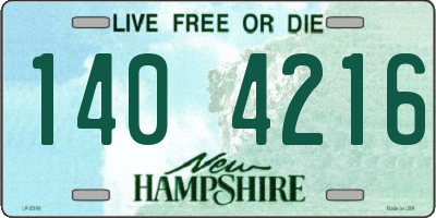 NH license plate 1404216