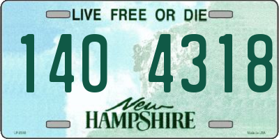 NH license plate 1404318