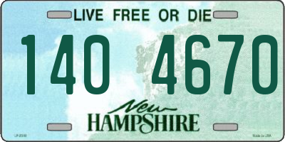 NH license plate 1404670
