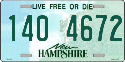 NH license plate 1404672