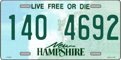 NH license plate 1404692