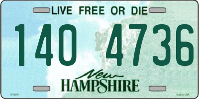 NH license plate 1404736