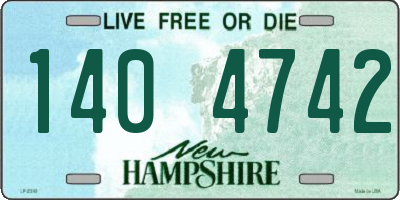 NH license plate 1404742