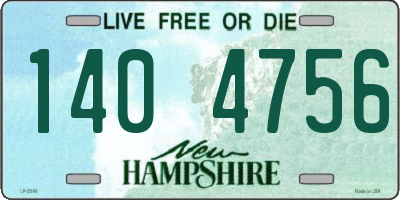 NH license plate 1404756