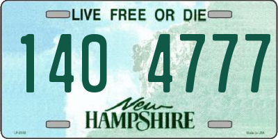 NH license plate 1404777