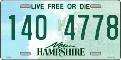 NH license plate 1404778