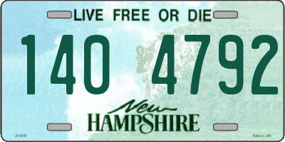 NH license plate 1404792