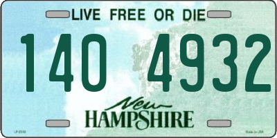 NH license plate 1404932