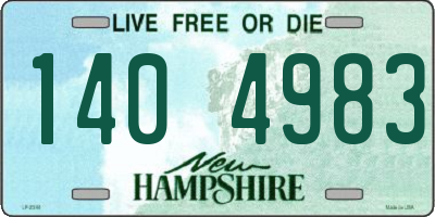 NH license plate 1404983