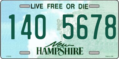 NH license plate 1405678