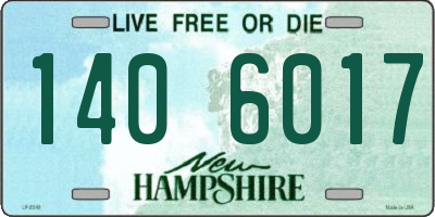 NH license plate 1406017