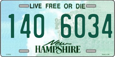 NH license plate 1406034