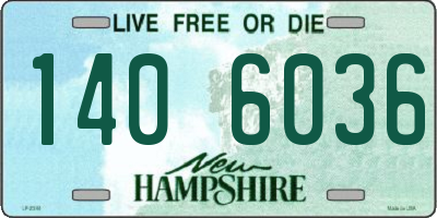 NH license plate 1406036