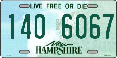 NH license plate 1406067