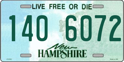 NH license plate 1406072