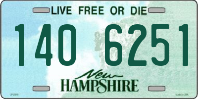 NH license plate 1406251