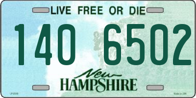 NH license plate 1406502