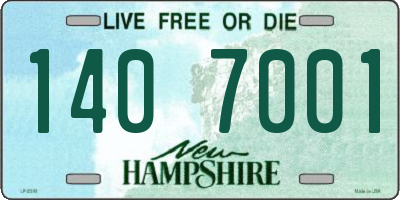 NH license plate 1407001