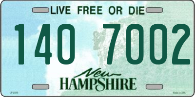 NH license plate 1407002