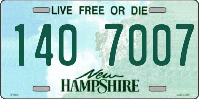 NH license plate 1407007