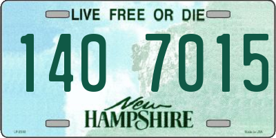 NH license plate 1407015