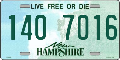 NH license plate 1407016