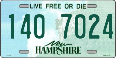 NH license plate 1407024