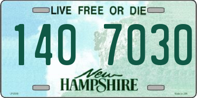 NH license plate 1407030