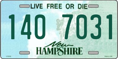 NH license plate 1407031