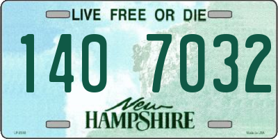NH license plate 1407032
