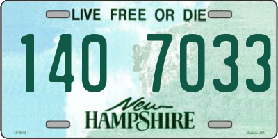 NH license plate 1407033
