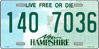 NH license plate 1407036