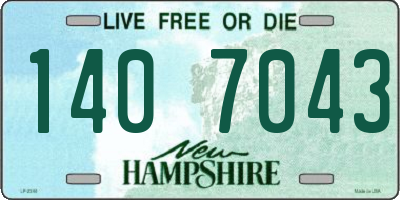 NH license plate 1407043