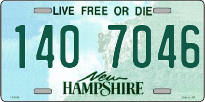 NH license plate 1407046