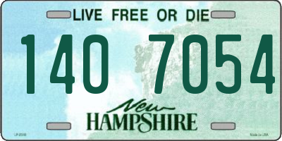 NH license plate 1407054