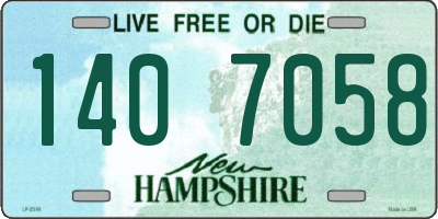 NH license plate 1407058