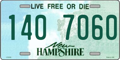NH license plate 1407060