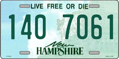 NH license plate 1407061