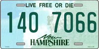NH license plate 1407066