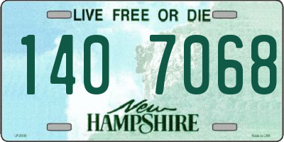 NH license plate 1407068