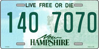 NH license plate 1407070