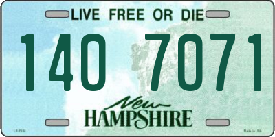 NH license plate 1407071