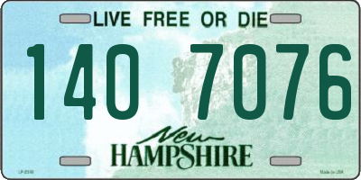NH license plate 1407076