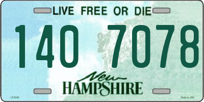 NH license plate 1407078