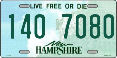 NH license plate 1407080