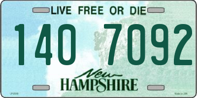 NH license plate 1407092