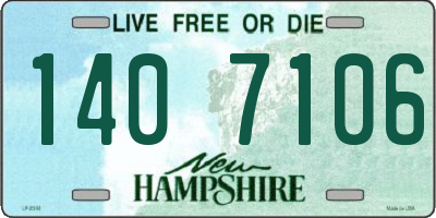NH license plate 1407106