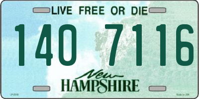 NH license plate 1407116