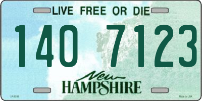 NH license plate 1407123