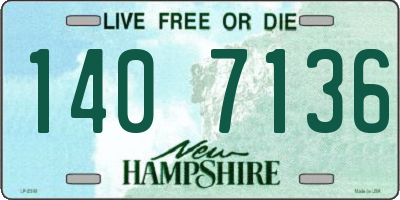 NH license plate 1407136